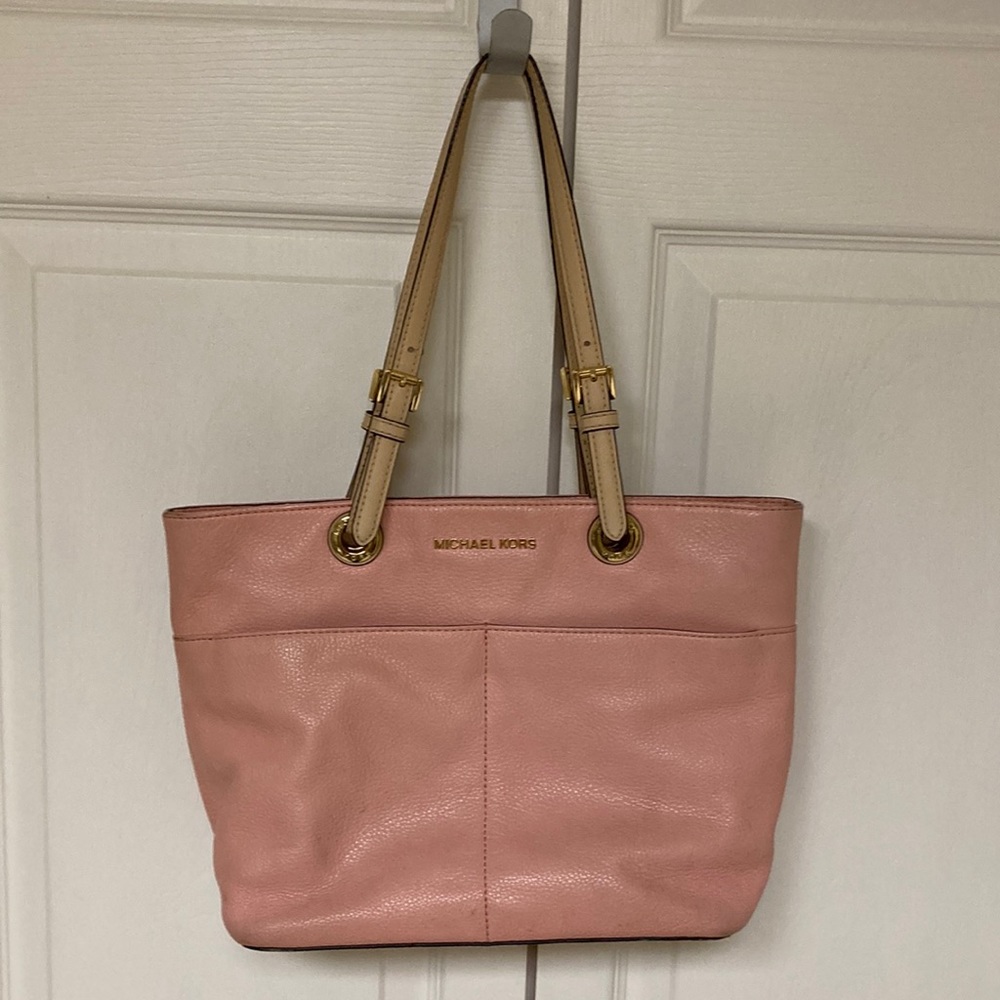 Michael Kors Bedford Pink Pebbled Leather Medium Satchel